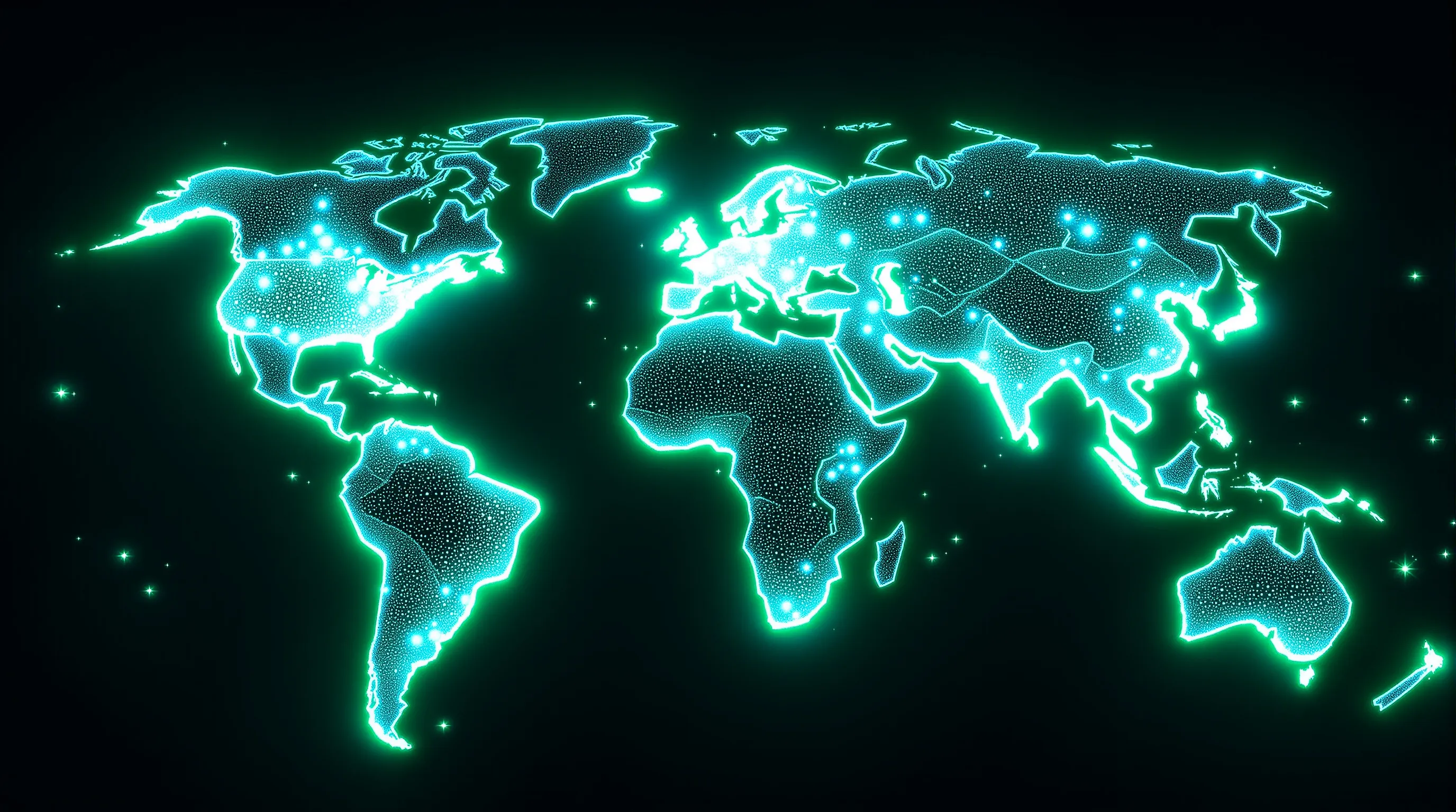 World map of distributed internet connection nodes illustrating how consent-based networks provide geographic coverage for public web data collection