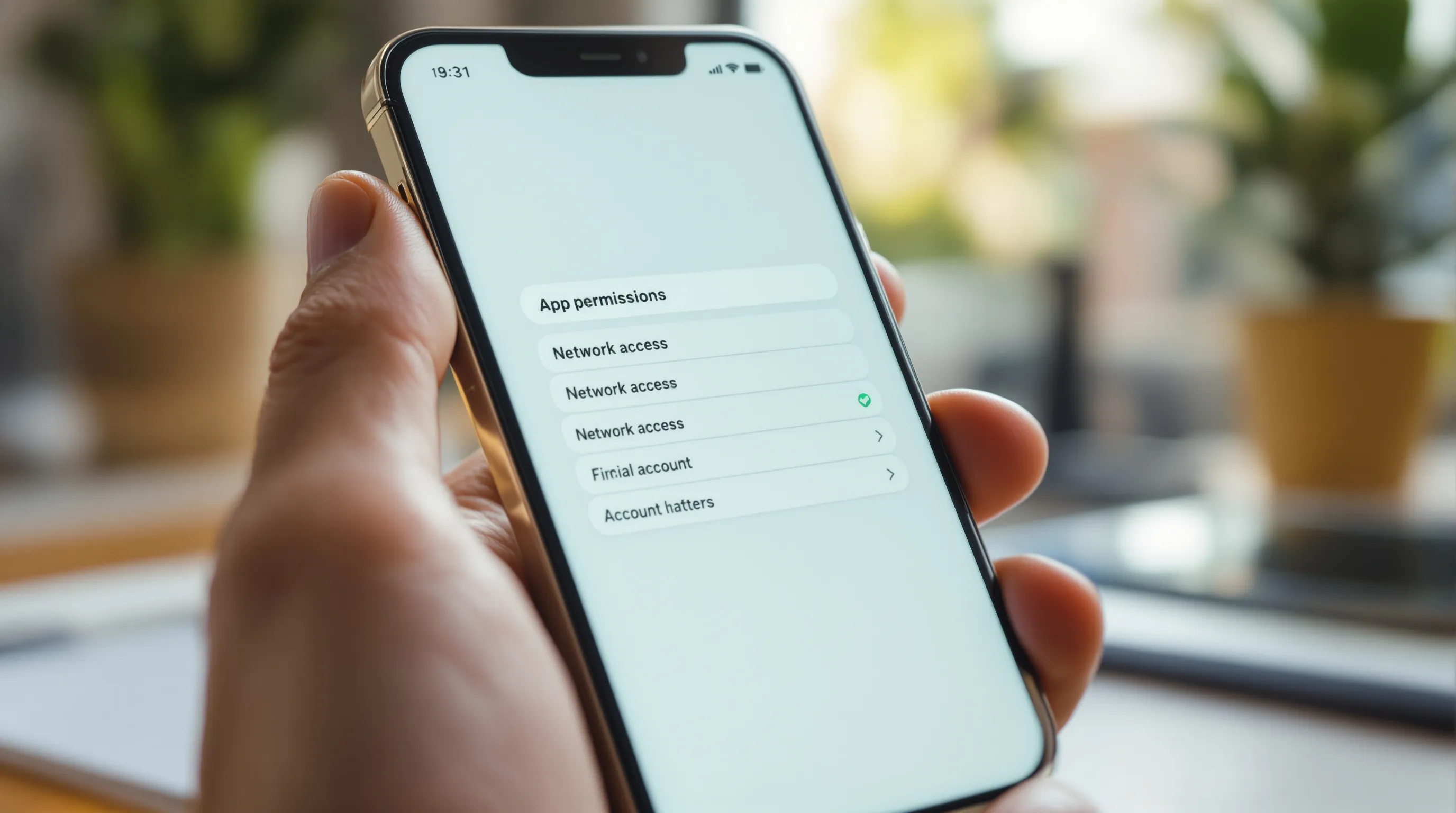 Smartphone screen showing a minimal app permissions dialog representing transparent and limited data collection
