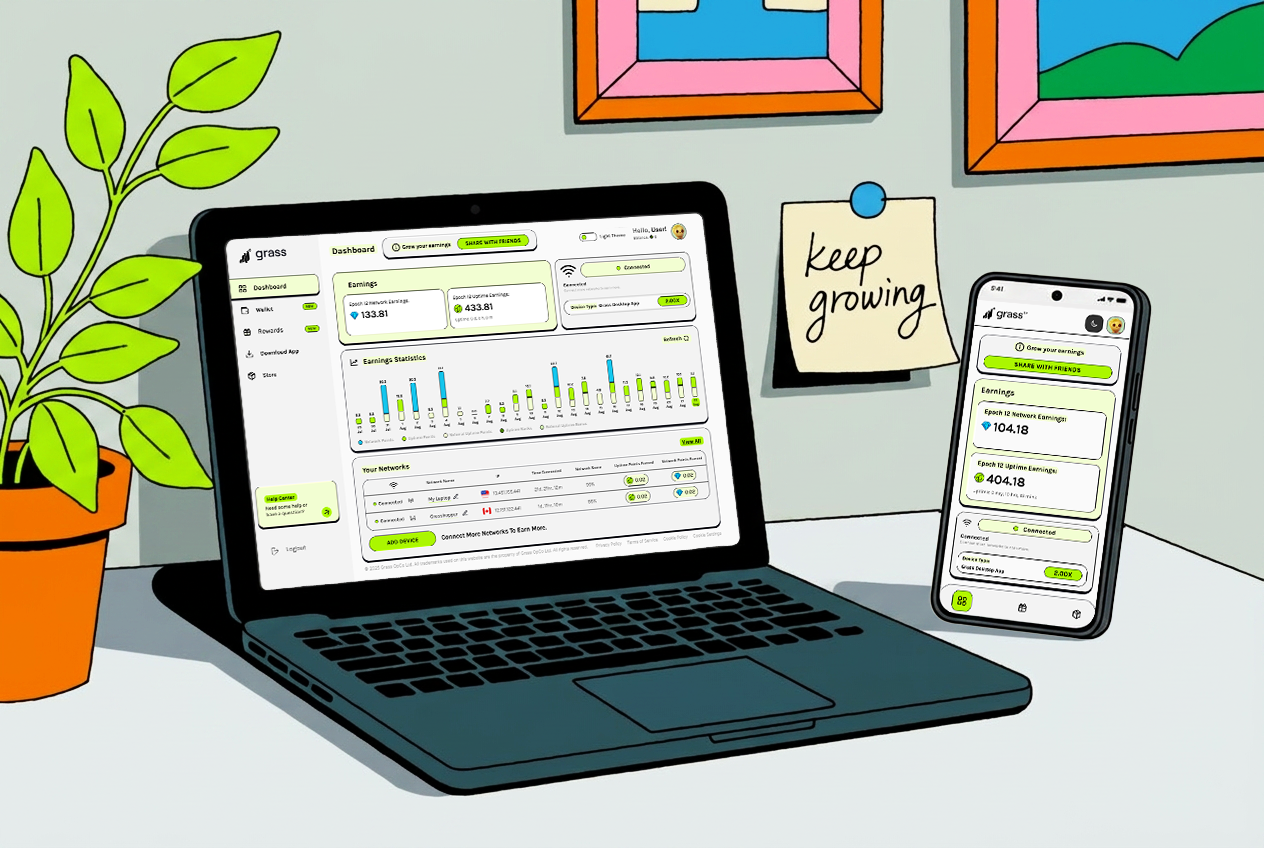 Grass dashboard connected on desktop and mobile
